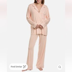 Hale Bob 2 piece classic pajama set in pink with white piping size small NWT